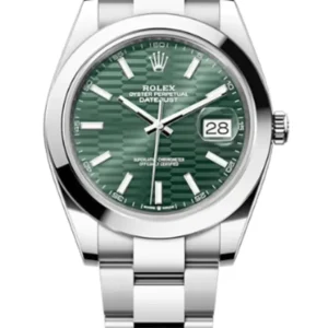 Rolex Datejust 41 Stainless Steel Mint Green Fluted-Motif Dial Men’s Watch M126300-0021
