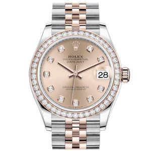 Rolex Datejust 31 Ros?? Diamonds Dial Diamond Bezel Rose Gold Two Tone Jubilee Watch 278381RBR 278381