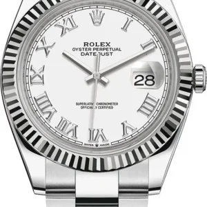 Rolex Datejust 41 Stainless Steel White Roman Dial Men’s Watch M126334-0023