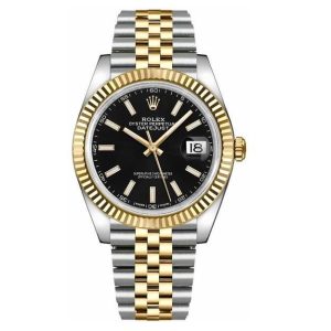 Rolex Datejust 41 Black Dial Men’s Gold & Steel Watch 126333-0014