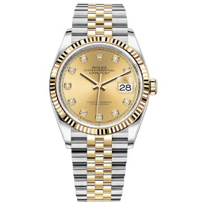 Rolex Datejust 36 Champagne Diamond Dial Watch 116233-0150