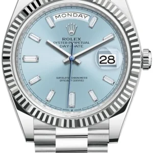 Rolex Day-Date 40 Platinum Ice-Blue Diamond Dial Men’s Watch M228236-0006