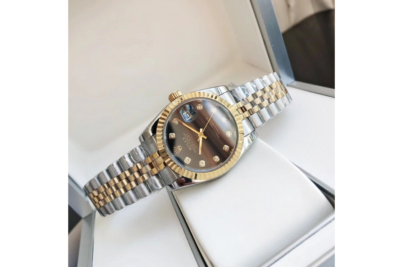 Rolex Datejust 36/28mm RG/SS Jub Black/Dia - Image 5