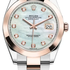 Rolex Datejust 41 Steel and Everose Gold Mother of Pearl Diamond Dial Men’s Watch M126301-0013