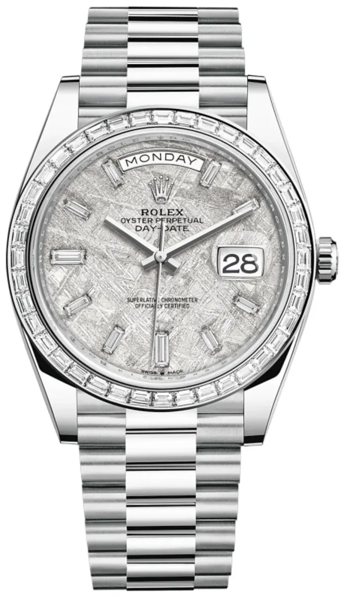 Rolex Day-Date 40 Platinum Meteorite Diamond Dial Diamond Bezel Men's Watch M228396TBR-0027 - Image 14