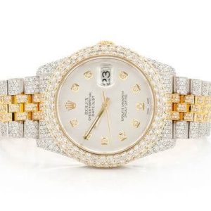 ROLEX Oyster Perpetual Diamond Datejust 41MM two-tone gold full iced moissanite 19.30CT