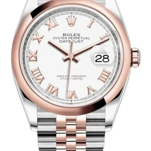 Rolex Datejust 36 Steel & Everose Gold White Roman Dial Women’s Watch M126201-0015