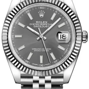 Rolex Datejust 41 Steel & White Gold Fluted Bezel Slate Dial Jubilee Men’s Watch M126334-0014