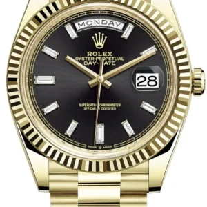 Rolex Day-Date 40 18K Yellow Gold Black Diamond Dial Men’s Watch M228238-0004