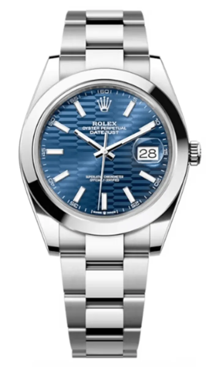 Rolex Datejust 41 Stainless Steel Blue Fluted-Motif Dial Men's Watch M126300-0023