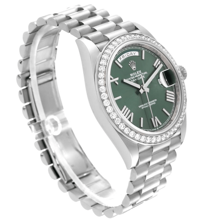 Rolex Day Date Olive Diamond Replica - Image 2