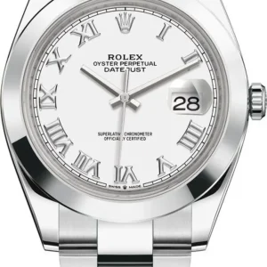 Rolex Datejust 41 Stainless Steel White Roman Dial Men’s Watch M126300-0015