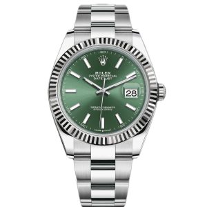 Rolex Datejust 41 Green Dial Oystersteel and White Gold Men’s Watch 126334