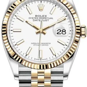 Rolex Datejust 36 Steel & Yellow Gold White Dial Women’s Watch M126233-0019