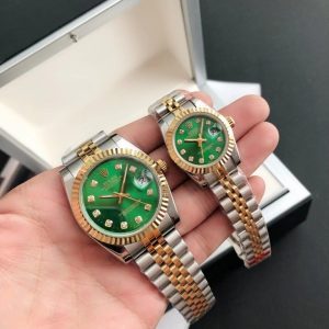 Rolex Datejust 36/28mm RG/SS Jub Green/Dial