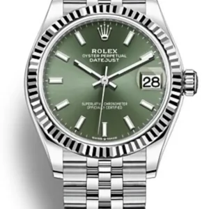 Rolex Datejust 31 Stainless Steel and White Gold Mint Green Dial Women’s Watch M278274-0018