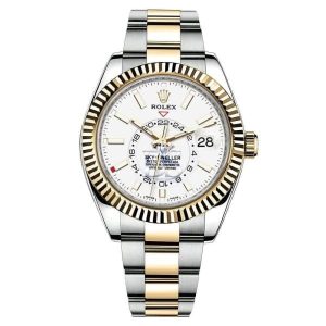 Rolex Sky-Dweller Automatic Men’s 18kt Yellow Gold White Dial Oyster Watch 330933-0009