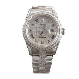 Rolex Datejust 116622 White Gold Diamond Dial Iced Out Replica
