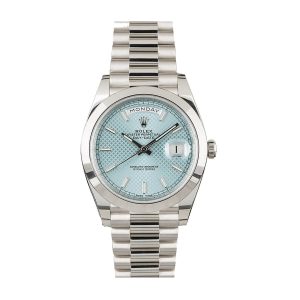 Rolex Day Date Ice Blue Baguette Dial Platinum Presidential 228206 Replica