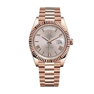 Rolex Day-Date 228235 AR Rose Gold Wrapped Rhodium Dial Replica